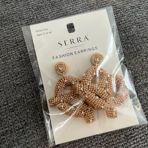 Pretzel Earrings with beaded cream necklace added!